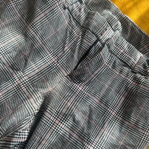 Plaid Pixie Pants with Pink Accents